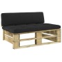 Central sofa made of green impregnated pine wood garden pallets by vidaXL, Modular outdoor sofas - Ref: Foro24-3066476, Price...