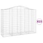 Gabion baskets 15 pcs arch shape iron 200x50x140/160 cm by vidaXL, Pots and planters - Ref: Foro24-3145695, Price: 1,00 €, Di...