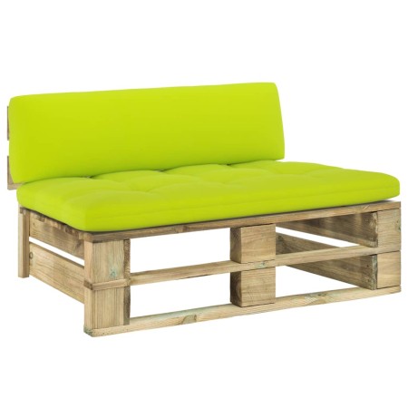 Central sofa made of green impregnated pine wood garden pallets by vidaXL, Modular outdoor sofas - Ref: Foro24-3066479, Price...