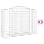 Gabion baskets 3 pcs arch shape iron 200x50x140/160 cm by vidaXL, Pots and planters - Ref: Foro24-3145683, Price: 323,87 €, D...