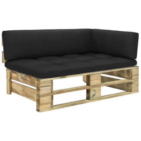 Corner garden sofa made of green impregnated pine wood pallets by vidaXL, Modular outdoor sofas - Ref: Foro24-3066548, Price:...