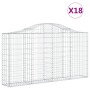 Gabionenkörbe 18 Stück Bogenform Eisen 200x30x100/120 cm von vidaXL, Töpfe und Pflanzgefäße - Ref: Foro24-3145444, Preis: 1,0...