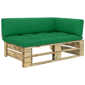 Grün imprägniertes Paletten-Gartensofa aus Kiefernholz von vidaXL, Modulare Sofas für den Außenbereich - Ref: Foro24-3066546,...