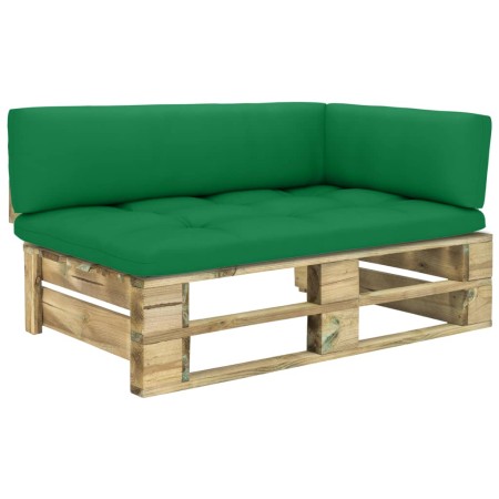 Green impregnated pine wood pallet corner garden sofa by vidaXL, Modular outdoor sofas - Ref: Foro24-3066546, Price: 103,79 €...