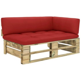 Grün imprägniertes Paletten-Gartensofa aus Kiefernholz von vidaXL, Modulare Sofas für den Außenbereich - Ref: Foro24-3066547,...