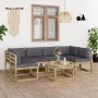 7-teiliges Gartenmöbel-Set mit imprägnierten Holzkissen von vidaXL, Gartensets - Ref: Foro24-3064951, Preis: 459,72 €, Rabatt: %