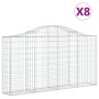 Gabion baskets 8 units, arched shape, iron, 200x30x100/120 cm by vidaXL, Pots and planters - Ref: Foro24-3145436, Price: 615,...