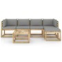 6-piece garden furniture set with impregnated wood cushions by vidaXL, Garden sets - Ref: Foro24-3064978, Price: 353,56 €, Di...