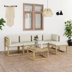 6-piece garden furniture set with impregnated wood cushions by vidaXL, Garden sets - Ref: Foro24-3065008, Price: 361,52 €, Di...