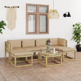 7-piece garden furniture set with impregnated wood cushions by vidaXL, Garden sets - Ref: Foro24-3065040, Price: 474,83 €, Di...