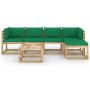 6-piece garden furniture set with cushions, impregnated wood by vidaXL, Garden sets - Ref: Foro24-3065098, Price: 293,16 €, D...