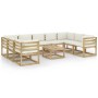 10-piece garden furniture set with impregnated wood cushions by vidaXL, Garden sets - Ref: Foro24-3065014, Price: 686,77 €, D...