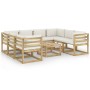 9-piece garden furniture set with impregnated wood cushions by vidaXL, Garden sets - Ref: Foro24-3065012, Price: 643,84 €, Di...