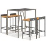 Bar table and garden stools 5 pieces acacia wood PE rattan gray by vidaXL, Garden sets - Ref: Foro24-3187677, Price: 266,96 €...