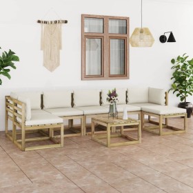 8-piece garden furniture set with cushions, impregnated wood by vidaXL, Garden sets - Ref: Foro24-3065013, Price: 550,78 €, D...