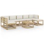 8-piece garden furniture set with cushions, impregnated wood by vidaXL, Garden sets - Ref: Foro24-3065013, Price: 550,78 €, D...