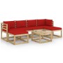 7-piece garden furniture set with impregnated wood cushions by vidaXL, Garden sets - Ref: Foro24-3065130, Price: 446,99 €, Di...