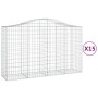 Gabionenkörbe 15 Stück Bogenform Eisen 200x50x120/140 cm von vidaXL, Töpfe und Pflanzgefäße - Ref: Foro24-3145674, Preis: 1,0...