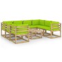 Set de muebles de jardín 9 piezas con cojines madera impregnada de vidaXL, Conjuntos de jardín - Ref: Foro24-3065282, Precio:...