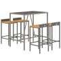 Bar table and garden stools 5 pieces acacia wood PE rattan gray by vidaXL, Garden sets - Ref: Foro24-3187677, Price: 266,96 €...