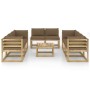 9-piece garden furniture set with impregnated wood cushions by vidaXL, Garden sets - Ref: Foro24-3065196, Price: 604,50 €, Di...