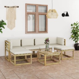 7-piece garden furniture set with impregnated wood cushions by vidaXL, Garden sets - Ref: Foro24-3065010, Price: 487,99 €, Di...