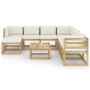 9-piece garden furniture set with impregnated wood cushions by vidaXL, Garden sets - Ref: Foro24-3065017, Price: 622,82 €, Di...