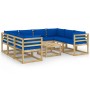 9-teiliges Gartenmöbel-Set mit imprägnierten Holzkissen von vidaXL, Gartensets - Ref: Foro24-3065252, Preis: 476,28 €, Rabatt: %