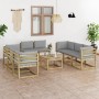 9-piece garden furniture set with impregnated wood cushions by vidaXL, Garden sets - Ref: Foro24-3064986, Price: 604,99 €, Di...