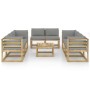 9-piece garden furniture set with impregnated wood cushions by vidaXL, Garden sets - Ref: Foro24-3064986, Price: 604,99 €, Di...