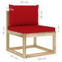 10-piece garden furniture set with impregnated wood cushions by vidaXL, Garden sets - Ref: Foro24-3065134, Price: 613,92 €, D...