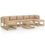 8-piece garden furniture set with impregnated wood cushions by vidaXL, Garden sets - Ref: Foro24-3065043, Price: 552,50 €, Di...