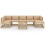 8-piece garden furniture set with impregnated wood cushions by vidaXL, Garden sets - Ref: Foro24-3065043, Price: 552,50 €, Di...