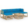 7-piece garden furniture set with impregnated wood cushions by vidaXL, Garden sets - Ref: Foro24-3065070, Price: 464,20 €, Di...