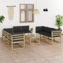 9-piece garden furniture set with impregnated wood cushions by vidaXL, Garden sets - Ref: Foro24-3065166, Price: 550,45 €, Di...