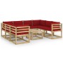 Set de muebles de jardín 9 piezas con cojines madera impregnada de vidaXL, Conjuntos de jardín - Ref: Foro24-3065222, Precio:...