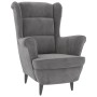 Light gray velvet wingback chair and footstool by vidaXL, Armchairs - Ref: Foro24-3115931, Price: 280,01 €, Discount: %