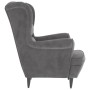 Light gray velvet wingback chair and footstool by vidaXL, Armchairs - Ref: Foro24-3115931, Price: 280,01 €, Discount: %