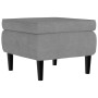 Sillón orejero y taburete de terciopelo gris claro de vidaXL, Sillones - Ref: Foro24-3115931, Precio: 280,01 €, Descuento: %