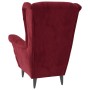 Sillón orejero y taburete de terciopelo rojo tinto de vidaXL, Sillones - Ref: Foro24-3115936, Precio: 294,30 €, Descuento: %