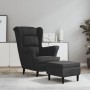 Dark Gray Velvet Wing Chair and Stool by vidaXL, Armchairs - Ref: Foro24-3115932, Price: 309,92 €, Discount: %