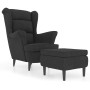 Dark Gray Velvet Wing Chair and Stool by vidaXL, Armchairs - Ref: Foro24-3115932, Price: 309,92 €, Discount: %