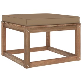 Reposapiés de jardín con cojín taupe de vidaXL, Sofás modulares de exterior - Ref: Foro24-3067268, Precio: 66,99 €, Descuento: %