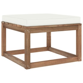 Reposapiés de jardín con cojín crema de vidaXL, Sofás modulares de exterior - Ref: Foro24-3067262, Precio: 66,99 €, Descuento: %