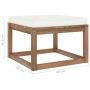 Reposapiés de jardín con cojín crema de vidaXL, Sofás modulares de exterior - Ref: Foro24-3067262, Precio: 66,67 €, Descuento: %