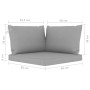 3-seater garden sofa with grey cushions by vidaXL, Garden sets - Ref: Foro24-3064965, Price: 188,52 €, Discount: %