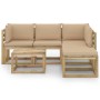 6-piece garden furniture set with beige cushions by vidaXL, Garden sets - Ref: Foro24-3065034, Price: 366,75 €, Discount: %