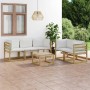 Set de muebles de jardín 6 pzas con cojines crema de vidaXL, Conjuntos de jardín - Ref: Foro24-3065005, Precio: 520,48 €, Des...