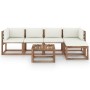 6-piece garden furniture set with cream cushions by vidaXL, Garden sets - Ref: Foro24-3067394, Price: 371,09 €, Discount: %