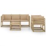 Set de muebles de jardín 6 pzas con cojines beige de vidaXL, Conjuntos de jardín - Ref: Foro24-3065035, Precio: 457,99 €, Des...